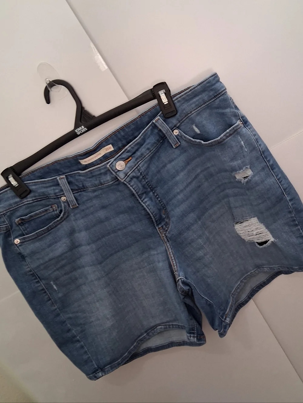 LEVIS Women's Distressed Denim Shorts - Blue Plus Size 20W - Picture 2 of 9